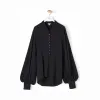 罗意威/Loewe Balloon Sleeve BlouseBlack/Dark Navy D2299142FO