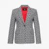 MCM 女士Cubic Monogram提花羊毛西装外套 MFJCSCK05BK0XS