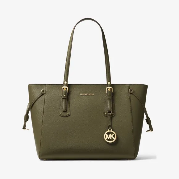 迈克高仕/Michael Kors Voyager 中号斜纹皮革托特包 30H7GV6T8L-0310