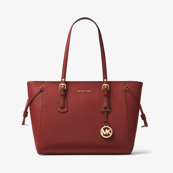 迈克高仕/Michael Kors 女士 Voyager 中号皮质托特包 30H7GV6T8L626