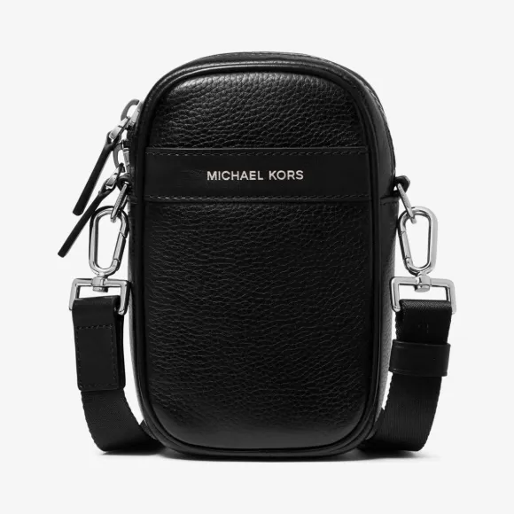 迈克高仕/Michael Kors Greyson 鹅卵石皮革智能手机斜挎包 33F9LGYM1L-0001