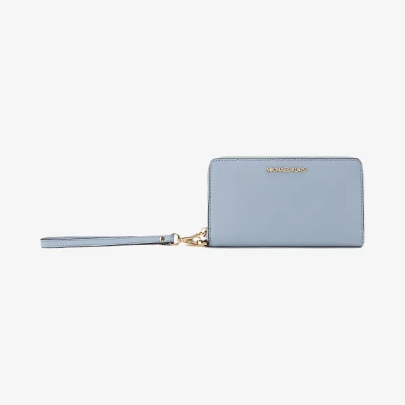 迈克高仕/Michael Kors  淡蓝色 Jet Set Travel 中号拉链手机包