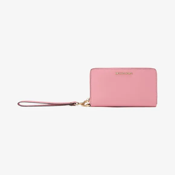 迈克高仕/Michael Kors  粉红色 Jet Set Travel 中号拉链手机包