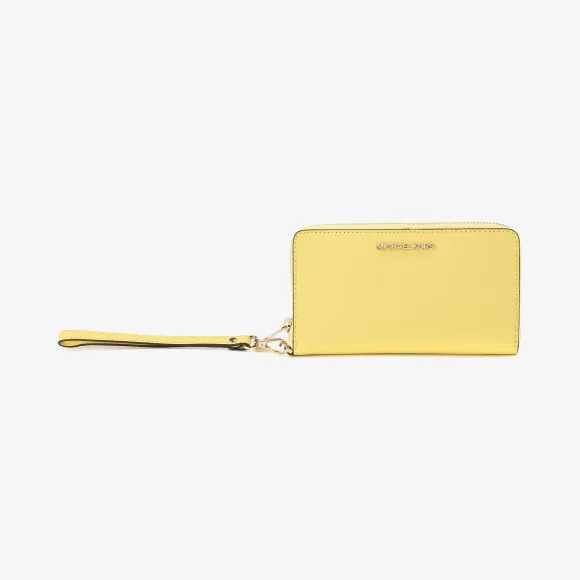 迈克高仕/Michael Kors  黄色 Jet Set Travel 中号拉链手机包