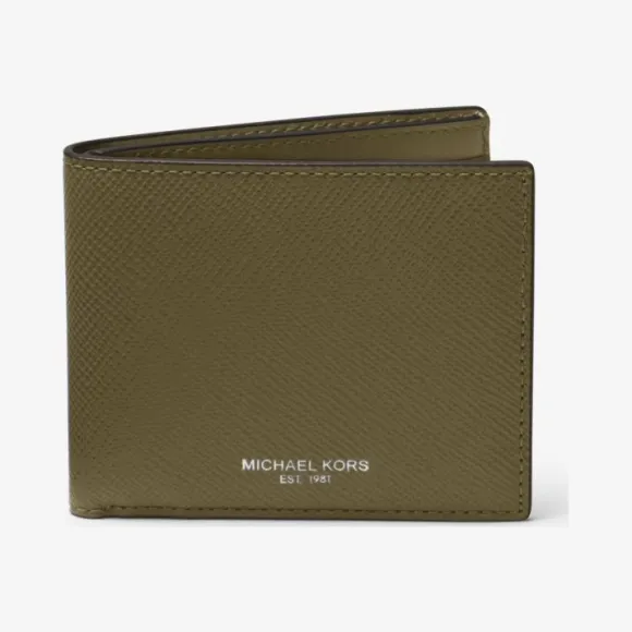 迈克高仕/Michael Kors Harrison Crossgrain 皮革修身双折钱包 39F5LHRF5L-0310
