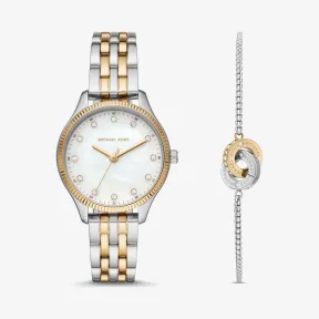 迈克高仕/Michael Kors 列克星敦双色手表和互锁圆形手链套装 MK1026-0991