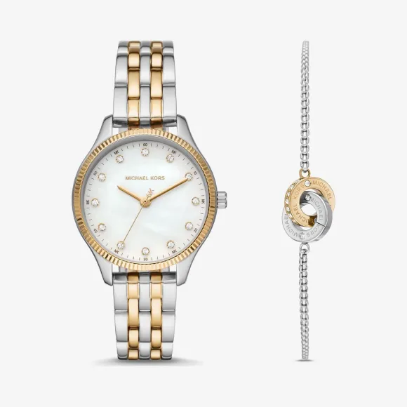 迈克高仕/Michael Kors 列克星敦双色手表和互锁圆形手链套装 MK1026-0991