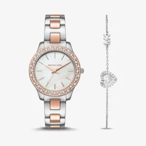 迈克高仕/Michael Kors Liliane Pav 两色手表和手链礼品套装 MK1048-0991