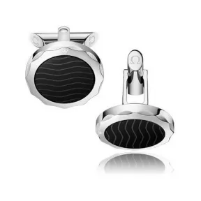 欧米茄/Omega 不锈钢及黑色陶瓷雕刻面: 袖扣 C607ST0000205