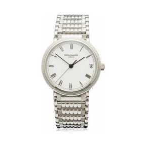 百达翡丽/Patek Philippe 卡拉特拉瓦 Calatrava 系列 白金 自动机械机芯 男表 3802-205G