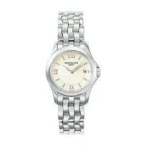百达翡丽/Patek Philippe Calatrava系列 28 MM 18kt 白金 石英机芯 女表 4906-1G-001