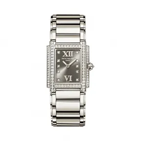 百达翡丽/Patek Philippe TWENTY 4系列 18k白金镶钻 石英机芯 女表 4908-200G-001