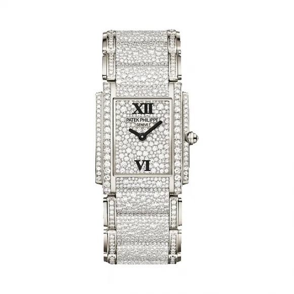 百达翡丽/Patek Philippe TWENTY 4系列 18k白金镶钻 石英机芯 女表 4910-52G-001