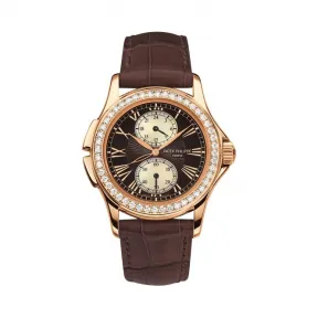 百达翡丽/Patek Philippe 古典表系列 18k玫瑰金镶钻 手动机械机芯 女表 4934R-001