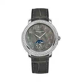 百达翡丽/Patek Philippe 复杂功能时计 Complications 系列 18k白金镶钻 手动机械机芯 女表 4968G-001