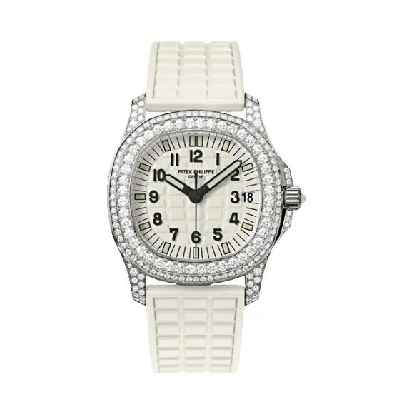 百达翡丽/Patek Philippe Aquanaut 系列 18k白金镶钻 自动机械机芯 女表 5069G-011