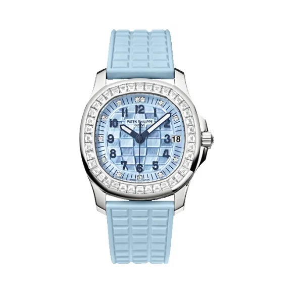 百达翡丽/Patek Philippe Aquanaut 系列 18k白金镶钻 自动机械机芯 女表 5072G-001