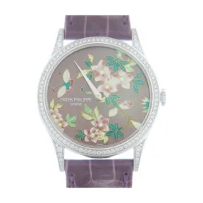 百达翡丽/Patek Philippe Rare Handcrafts系列 37 MM 18kt 白金 自动机械机芯 中性表 5077-100G-025