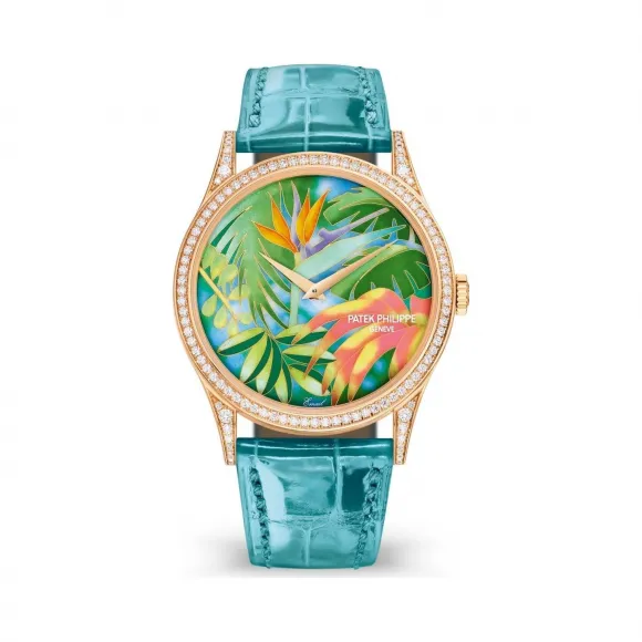 百达翡丽/Patek Philippe 卡拉特拉瓦 Calatrava 系列 18k玫瑰金镶钻 自动机械机芯  5077-100R-037