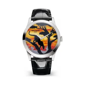 百达翡丽/Patek Philippe 卡拉特拉瓦 Calatrava 系列 18k白金 自动机械机芯  5089G-078