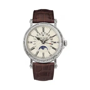 百达翡丽/Patek Philippe 超级复杂功能计时系grand Complications列 18k白金镶钻 自动机械机芯 男表 5160G-001