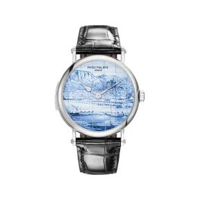 百达翡丽/Patek Philippe 珍稀工艺系列 37MM 18k白金  男表 5538G-012