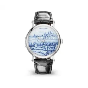 百达翡丽/Patek Philippe 珍稀工艺系列 37MM 18k白金  男表 5538G-013