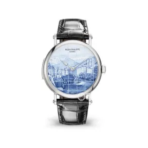 百达翡丽/Patek Philippe 珍稀工艺系列 37MM 18k白金  男表 5538G-015