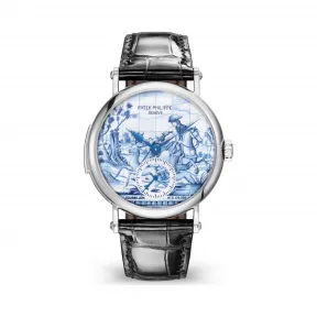 百达翡丽/Patek Philippe 珍稀工艺系列 18k白金 手动机械机芯  5539G-014