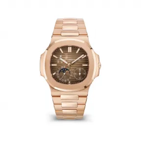 百达翡丽/Patek Philippe Nautilus 40MM 玫瑰金 自动机械机芯 男表 5712-1R-001