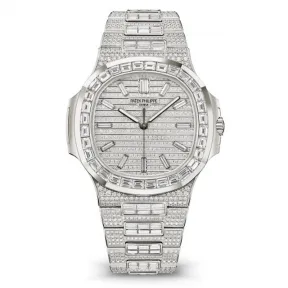 百达翡丽/Patek Philippe 运动优雅 41 MM 白金镶钻 自动机械 男表 5811-1460G-001