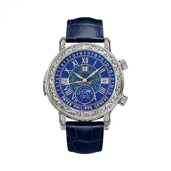 百达翡丽/Patek Philippe 超级复杂功能计时系grand Complications列 18k白金 手动机械机芯 男表 6002G-001