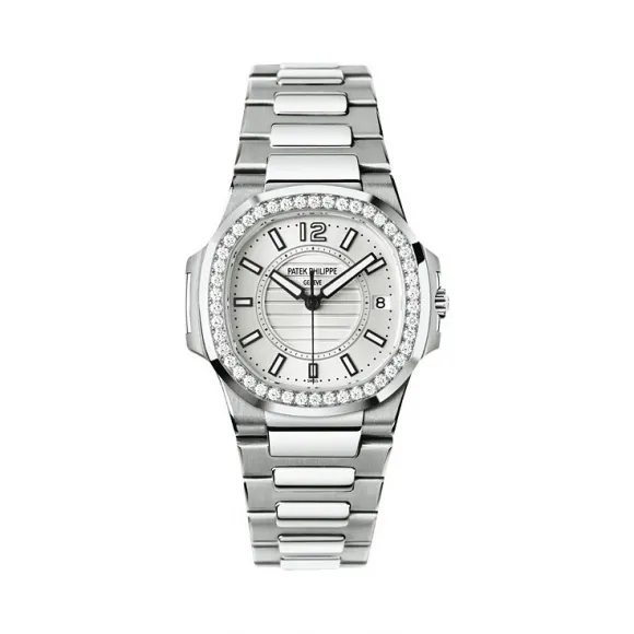 百达翡丽/Patek Philippe Nautilus 运动 鹦鹉螺 系列 18k白金镶钻 石英机芯 女表 7010-1G-001