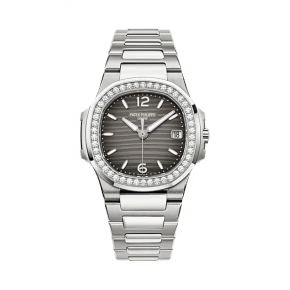 百达翡丽/Patek Philippe Nautilus 运动 鹦鹉螺 系列 18k白金镶钻 石英机芯 女表 7010-1G-012