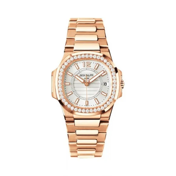 百达翡丽/Patek Philippe Nautilus 运动 鹦鹉螺 系列 18k玫瑰金镶钻 石英机芯 女表 7010-1R-001