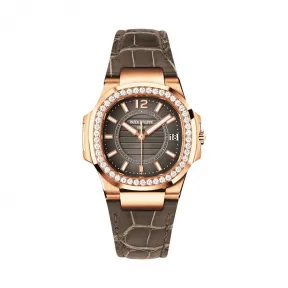 百达翡丽/Patek Philippe Nautilus 运动 鹦鹉螺 系列 18k玫瑰金镶钻 石英机芯 女表 7010R-010