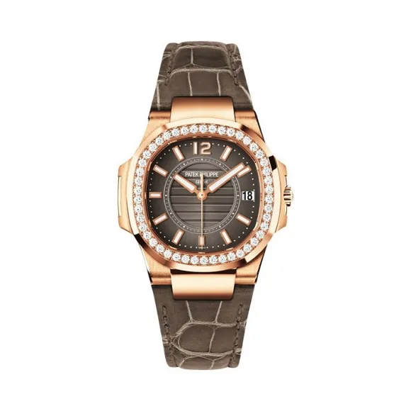 百达翡丽/Patek Philippe Nautilus 运动 鹦鹉螺 系列 18k玫瑰金镶钻 石英机芯 女表 7010R-010