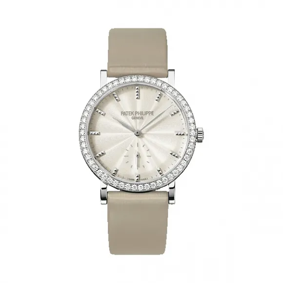百达翡丽/Patek Philippe 古典表系列 18k白金镶钻 手动机械机芯 女表 7120G-001