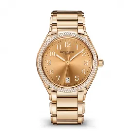 百达翡丽/Patek Philippe Twenty~4玫瑰金自动机械腕表 搭配镀玫瑰金日辉纹表盘 7300/1200R-011 36毫米 女表