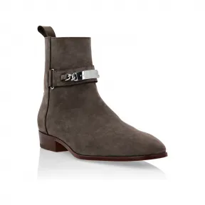 菲利普·普莱因/Philipp Plein Nabuk 靴子低平底 FAAS-MSE0170-PLE010N-04