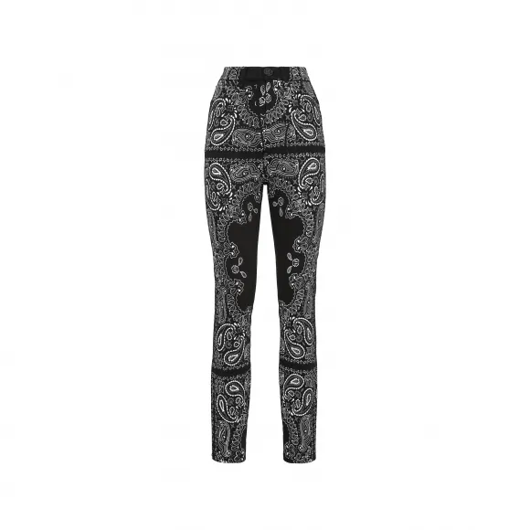 菲利普·普莱因/Philipp Plein 牛仔布超高腰 Jegging 佩斯利头巾 FACC-WDT2358-PDE004N-02