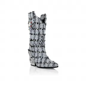 菲利普·普莱因/Philipp Plein 牛仔靴 Mid Flat Gothic Plein SACS-WSE0697-PTE003N-07