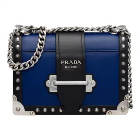 普拉达/Prada 墨蓝色+黑色 女士 皮包 1BD045 2AIX F017C