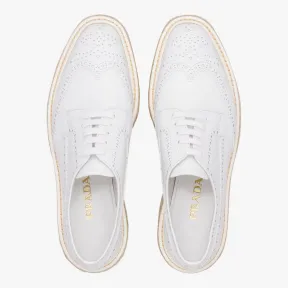 普拉达/Prada 白色  德比鞋 1E722E 8GM F0009