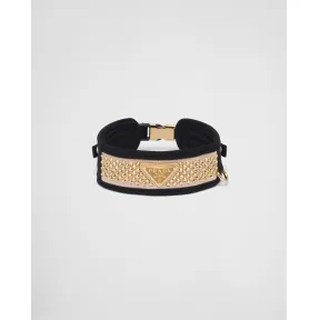 普拉达/Prada 仿水晶装饰缎面宠物项圈 2YC016-2AWL-F0522