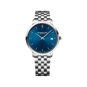 雷蒙威/Raymond Weil 男士经典精钢蓝色表盘石英腕表 - 托卡塔系列 42 MM 石英机芯 5585-ST-50001