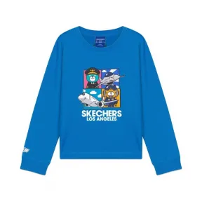 斯凯奇/Skechers 靛青色 KNITSHORTSLEEVETEE 男童长袖T恤衫 L420B049-00JZ