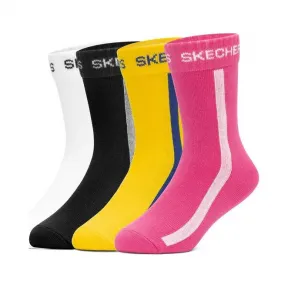 斯凯奇/Skechers 白色/黄色/粉红色/黑色 CREW SOCK 儿童袜子 L420K078-00UC