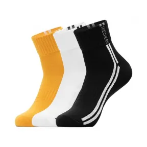斯凯奇/Skechers 黑色/白色/镉黄 QUARTER SOCK 男子短筒袜 L420M090-00U8