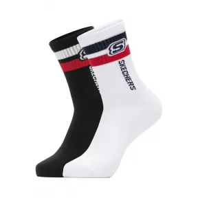 斯凯奇/Skechers 黑白色 CREW SOCK 男子中筒袜 L420M096-004X